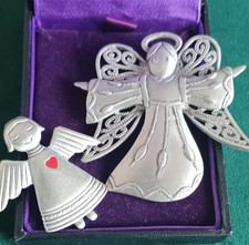 Vintage Signed JJ Jonette Brooch x 2 Angel Collectable Job Lot Bundle Jewellery