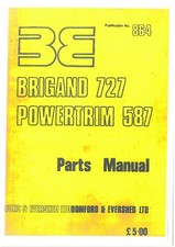 Bomford Brigand 727 & Powertrim 587 Hedgetrimmer Parts Manual