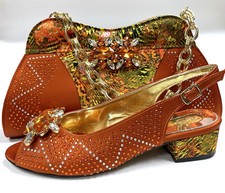 Orange Italian matching shoes