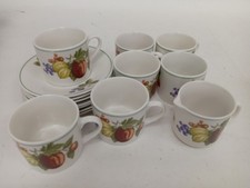 Royal Norfolk Fruit & Berry Tea Cups and Saucers Set of 7 Vintage