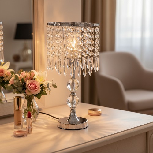 Crystal table lamp bedside - table,