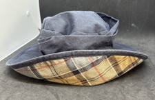 Barbour Navy Blue Wax Bucket Hat Size M
