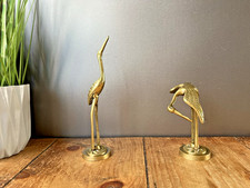 2 MID CENTURY BRASS CRANE