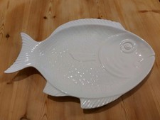 Large fish Serving Plate Platter Ceramic White 