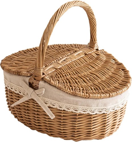 Wicker picnic basket cute - basket,