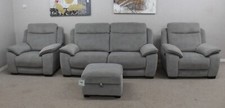 Furniture Village Starlight Steel Grey Manual 3 Seater Sofa & 2 Manual Armchairs