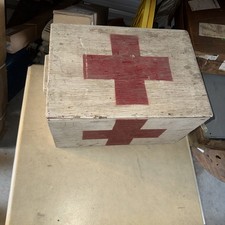 WW2 WWII Wood First Aid Red