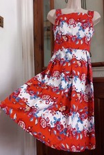 VTG Look Fit N Flare Dress Size 10 Does 50s Rockerbilly Pin Up Retro