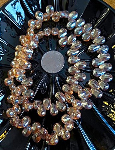 Crystal glass teardrop beads - teardrop,