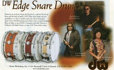 1998 small Print Ad of DW Drum Workshop Edge Snare w Tris Imboden Paul Wertico