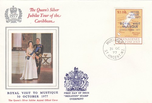 Royal visit mustique overprint - royal,