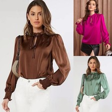 Ladies Satin Silk Long Sleeve