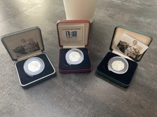 3 Royal Mint Silver Proof 50p coins Lot 2 x 2004 R Bannister & 1 x 2000 Library 