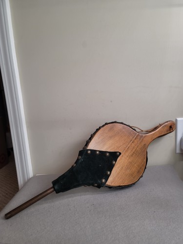 Vintage wood leather - wood, studded