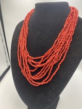 CORAL Multi Strand Necklace