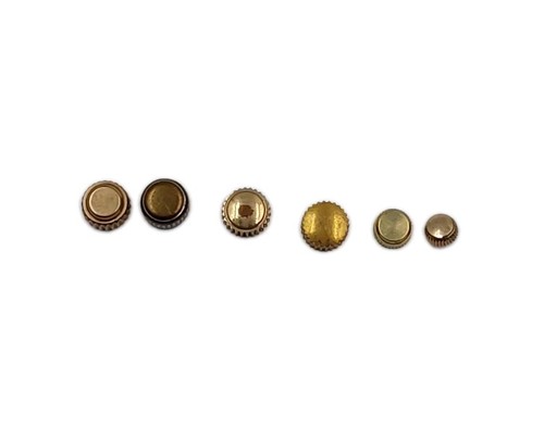 Pocket watch crowns flat - flat, top