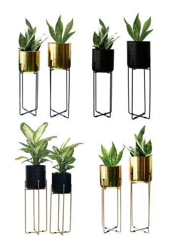 Metal plant pot - stand, tall