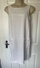 Next Size 14 White Sleeveless Linen Blend Dress