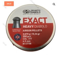 **SALE** JSB Exact Heavy 177/4.52mm  pellets   Qty 500  Free P&P    L303