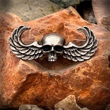 Airborne Winged skull metal