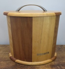 Wooden Biscuit Barrel Striped