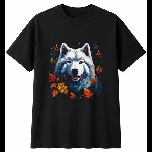 Botanical samoyed glowing mens - glowing,
