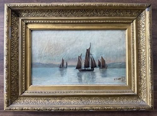 Antique signed oil painting - antique,