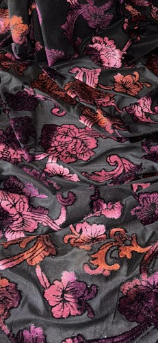 Black pink orange floral - black,