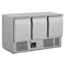 BLIZZARD STAINLESS STEEL TRIPLE 3 DOOR COUNTER GRANITE TOP REFRIGERATOR FRIDGE