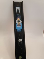 Vintage Black Wooden Knitting Needle Holder/Case With Sliding Lid