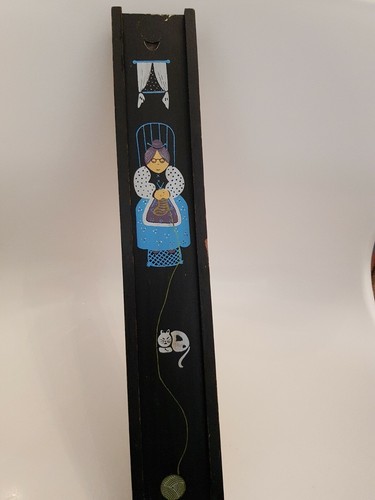 Vintage black wooden knitting - vintage,