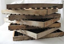 7x VTG SLATTED WOODEN TRAYS GREENHOUSE SHABBY CHIC STORAGE 45.5x56x5cm
