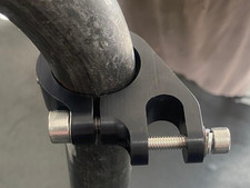 Pair of Lambretta front fork bolt on adjustable damper brackets  anadized black