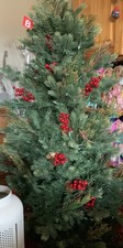 ALISON CORK PRE-LIT 4 FT CHRISTMAS TREE Sugar Spruce Berries & Pine Cones QVC