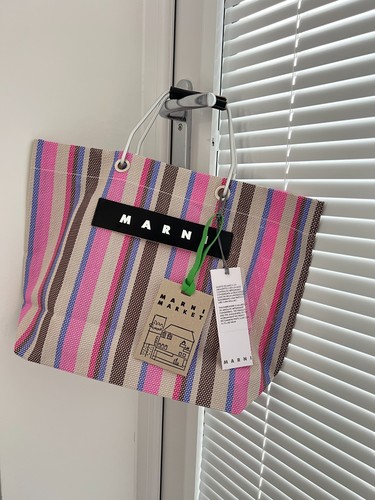 Marni market stripe tote bag - marni,