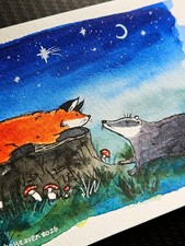 Badger fox woodland animal - &,