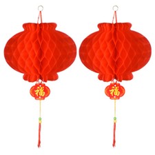 20X Chinese New Year Red Paper Lanterns Hang Lantern Tassel Hanging Party Decor