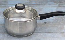 JUDGE 18cm Stainless Steel Saucepan & Glass Lid with Fully Encapsulated Base