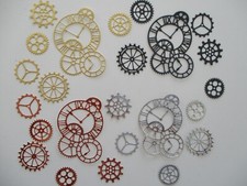 Die cuts Vintage Steampunk Clocks, Cogs & gears - colour choice - card toppers