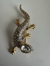 Swarovski swan signed brooch