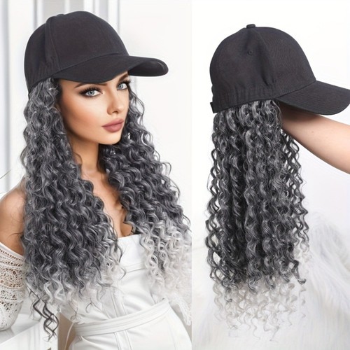 Synthetic hair hat wig long - synthetic,