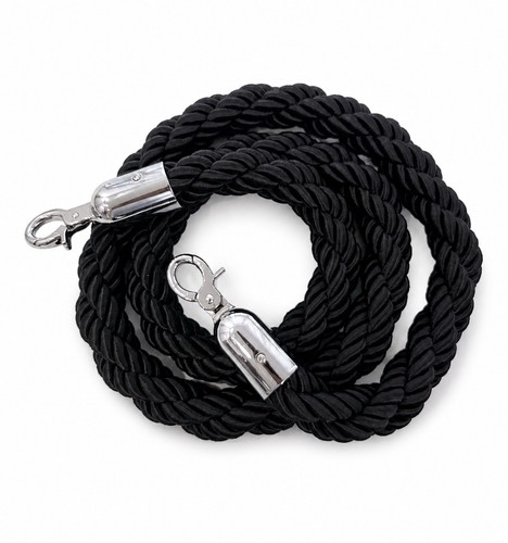 Black stanchion twisted queue - twisted,
