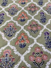 2 Yards  100 % Cotton fabric print Block print  for Multipurpose