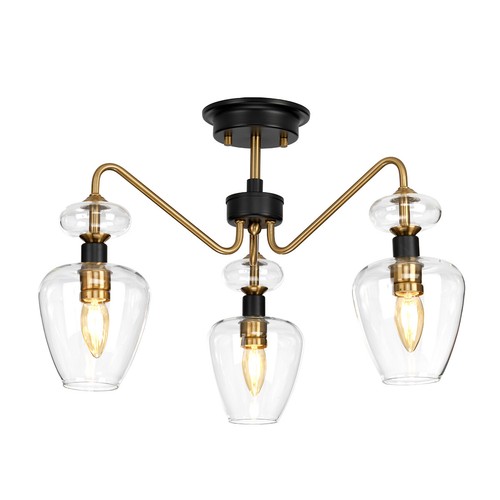 Bulb semi flush - semi, aged
