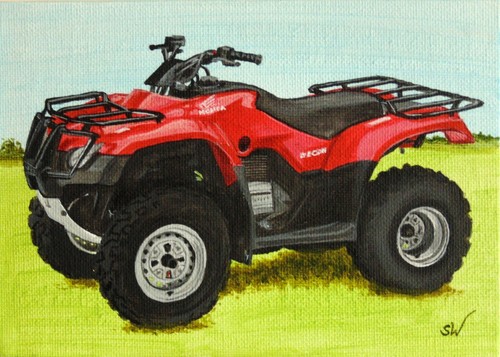 Red quad bike painting - quad,