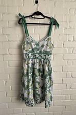 Eucalyptus Summer Dress Floral patterned button detail 100% cotton Lined Uk 10