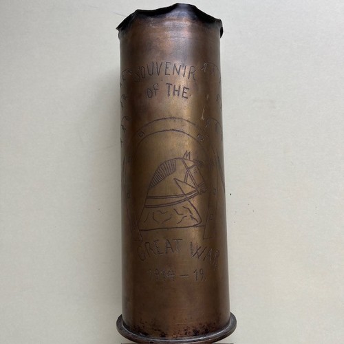 Ww1 trenchart brass vase - trenchart,