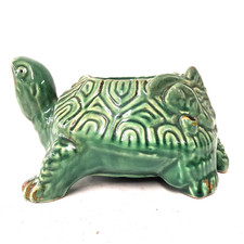 Vintage Turtle Planter Green