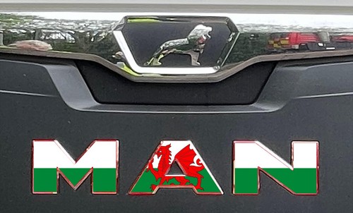 Man cab front badge sticker - front,
