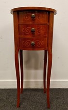 Italian Vintage Marquetry Inlay Chest of Drawers Side Table - CS E22
